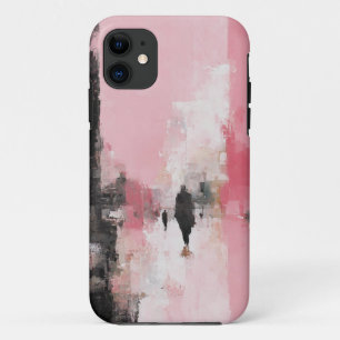 Handy-Fall mit abstraktem Rosa und Schwarz-Weiß Case-Mate iPhone Hülle