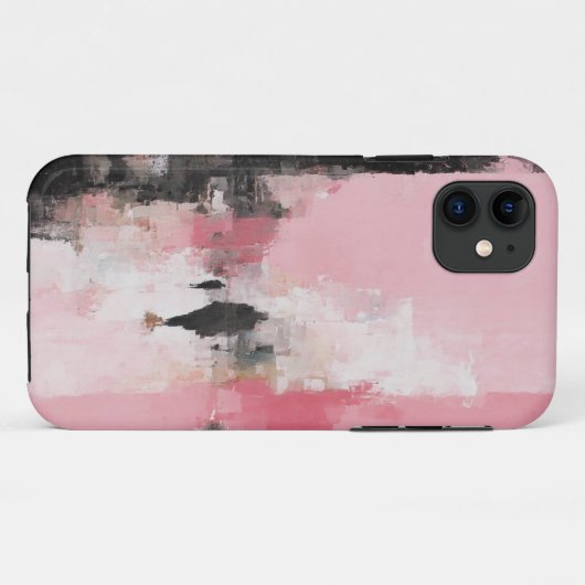 Handy-Fall mit abstraktem Rosa und Schwarz-Weiß Case-Mate iPhone Hülle (Rückseite (Horizontal))