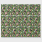 Handy-Frau mit gegossenem Wein Geschenkpapier (Flach)