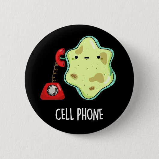 Handy Funny Biology Science Puck Dark BG Button (Vorderseite)