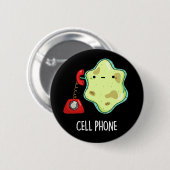 Handy Funny Biology Science Puck Dark BG Button (Vorne & Hinten)
