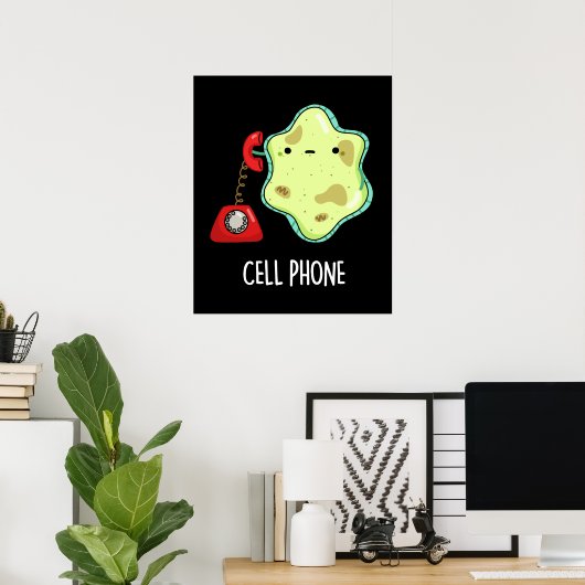Handy Funny Biology Science Puck Dark BG Poster (Heimbüro)