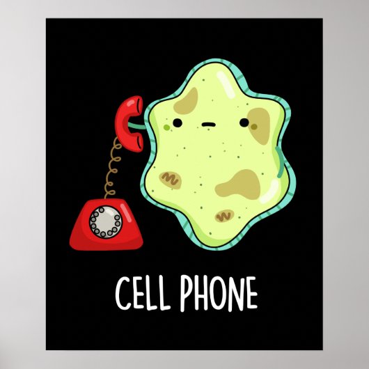 Handy Funny Biology Science Puck Dark BG Poster (Vorne)