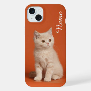 Handy-Gehäuse für Katzen, auf den Ihr Haustiername iPhone 15 Plus Hülle