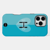 Handy-Gehäuse mit Herz und MonogrammHAMbWG iPhone Hülle (Rückseite (Horizontal))