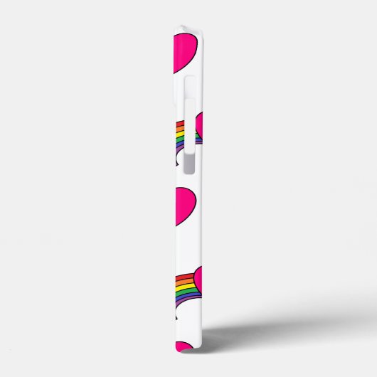 Handy-Gehäuse mit Regenbogen und heißen rosa Herze Case-Mate iPhone Hülle (Rückseite / Links)