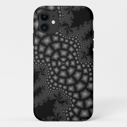 Handy-Gehäuse mit Schwarzweiß-Fraktal Case-Mate iPhone Hülle (Rückseite)