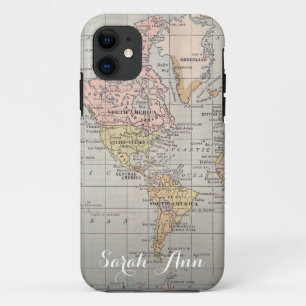 Handy-Gehäuse Name der Wanderlust World Map iPhone 11 Hülle