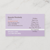 Handy Groomer Shih Tzu Lila Visitenkarte (Rückseite)