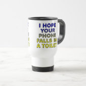 Handy in der Toilette Funny Mug oder Reiseumarmung Reisebecher (VorderseiteRechts)