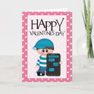 Handy-Liebe Kleiner Junge Valentinsgrußkarte Feiertagskarte