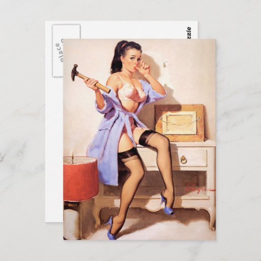 Handy Man Button Up Postkarte (Vorne/Hinten)