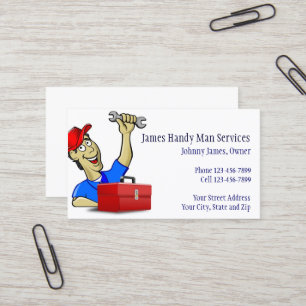 Handy Man Repair Man Contractor Business Card Visitenkarte