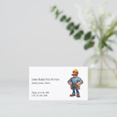 Handy Man Tool Box Contractor Business Card Visitenkarte (Stehend Vorderseite)