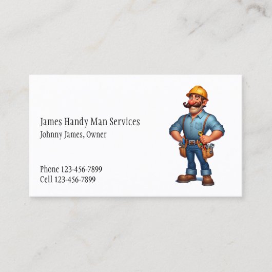 Handy Man Tool Box Contractor Business Card Visitenkarte (Vorderseite)