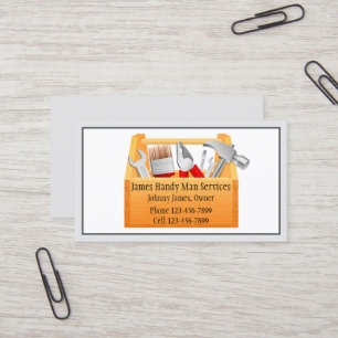 Handy Man Tool Box Contractor Business Card Visitenkarte