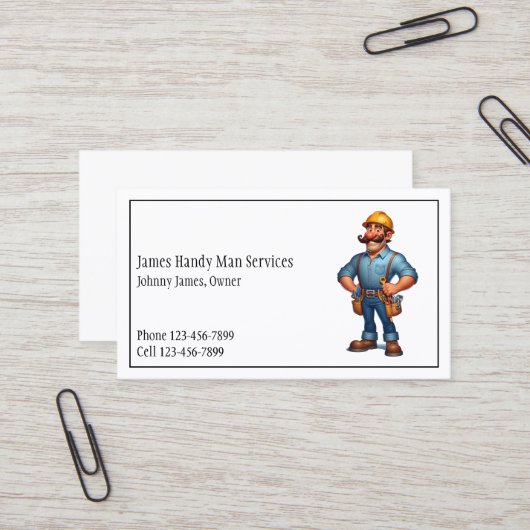 Handy Man Tool Box Contractor Business Card Visitenkarte (Vorderseite/Rückseite Beispiel)