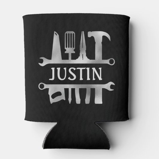 Handy Man Tools Monogram Personalisiert Dosenkühler (Rückseite)