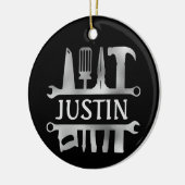 Handy Man Tools Monogram Personalisiert Keramik Ornament (Links)