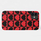 Handy mit schwarzen und roten Herzen Case-Mate iPhone Hülle (Rückseite (Horizontal))