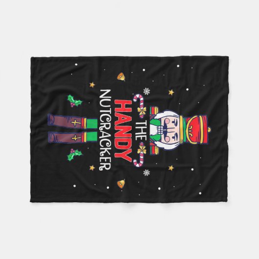 Handy Nutcracker Funny Christmas Family Matching O Fleecedecke (Vorderseite (Horizontal))
