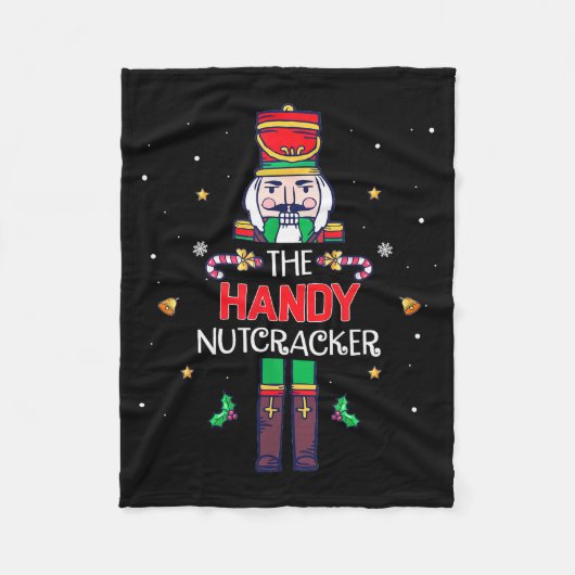 Handy Nutcracker Funny Christmas Family Matching O Fleecedecke (Vorderseite)