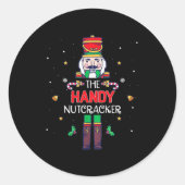 Handy Nutcracker Funny Christmas Family Matching O Runder Aufkleber (Vorderseite)