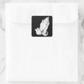 Handy Praying Christlich Praying Quadratischer Aufkleber (Tasche)