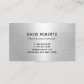 Handy Reparatur Service Black Metal Visitenkarte (Rückseite)