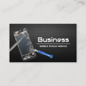 Handy Reparatur Service Black Metal Visitenkarte (Vorderseite)