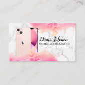 Handy Reparatur Service Black Metal Visitenkarte (Vorderseite)