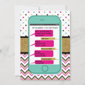 Handy Simse Einladung - Teen Birthday (Vorderseite)