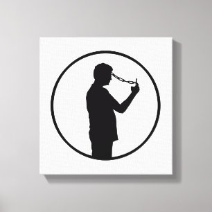 Handy-Suchtkonzept Zeichnend Leinwanddruck