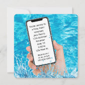 Handy Text 13. Geburtstag Pool Party Einladung (Vorderseite)