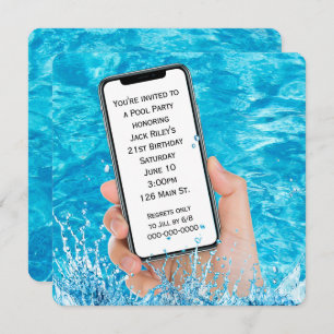 Handy Text 21. Geburtstag Pool Party Einladung