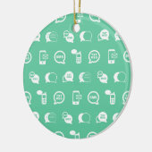 Handy-Textnachricht und E-Mail als Aquamarines Des Keramik Ornament (Links)