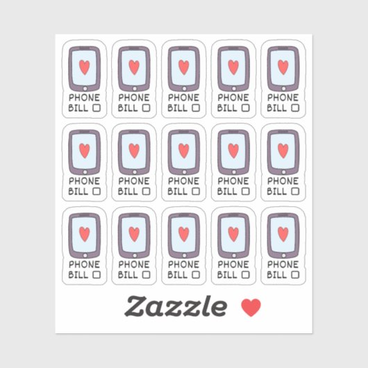 Handy-Utility Bill Due Budget Tracker Planer Aufkleber (Blatt)