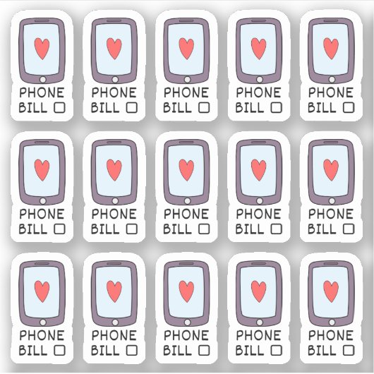 Handy-Utility Bill Due Budget Tracker Planer Aufkleber (Vorderseite)