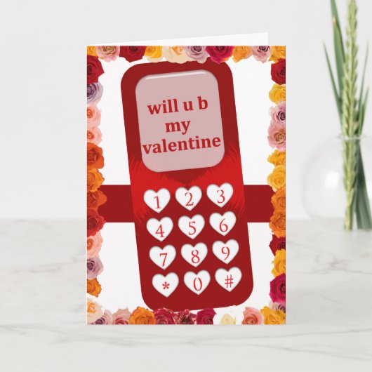 Handy-Valentinsgruß-Karte Feiertagskarte (Vorderseite)