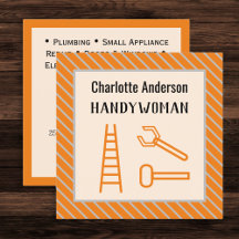 Handyfrau Moderner Orange anpassbarer QR-Code