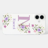 Handyhülle Initial Plus Name & Blumen Design Case-Mate iPhone Hülle (Rückseite (Horizontal))