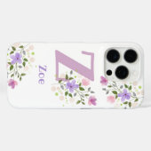Handyhülle Initial Plus Name und Blumen Design Case-Mate iPhone Hülle (Rückseite (Horizontal))