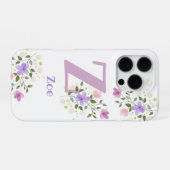 Handyhülle Initial Plus Name und Blumen Design iPhone Hülle (Rückseite (Horizontal))