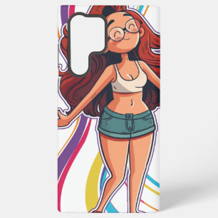 Handyhülle mit einem glücklichen Mädchen darauf, b Samsung Galaxy Hülle
