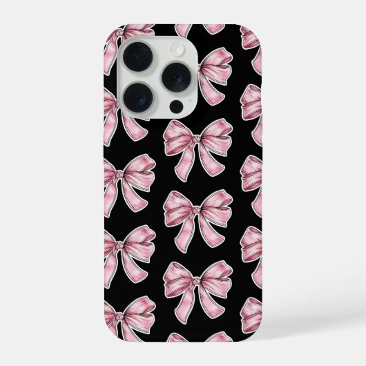 Handyhülle mit rosa Schleifenmuster iPhone Hülle (Rückseite)