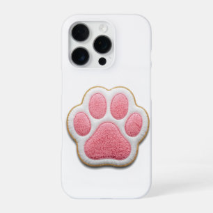 Handyhülle Pet Mom Chenille-Stickerei Herz Pfote iPhone 16 Pro Hülle