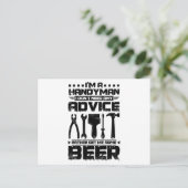 Handyman and Beer Postkarte (Stehend Vorderseite)