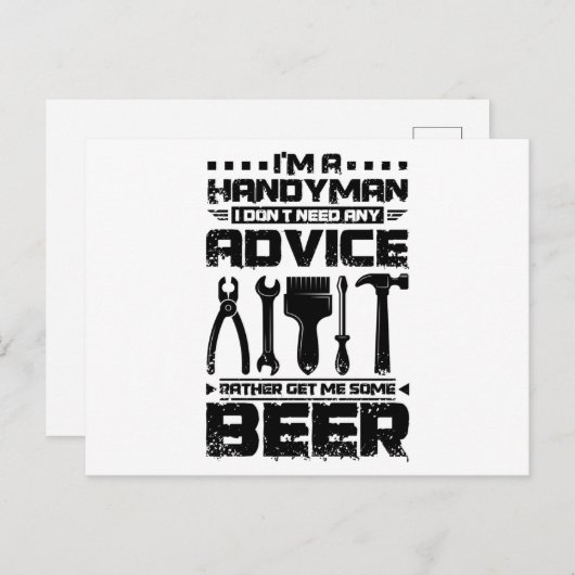 Handyman and Beer Postkarte (Vorne/Hinten)