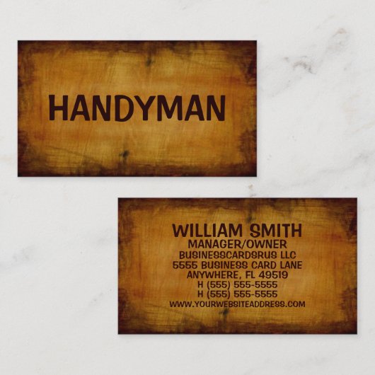 Handyman Antiquitätenkarte Visitenkarte (Vorne/Hinten)