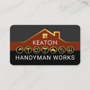 Handyman-Bau-Service Gold Dach Visitenkarte